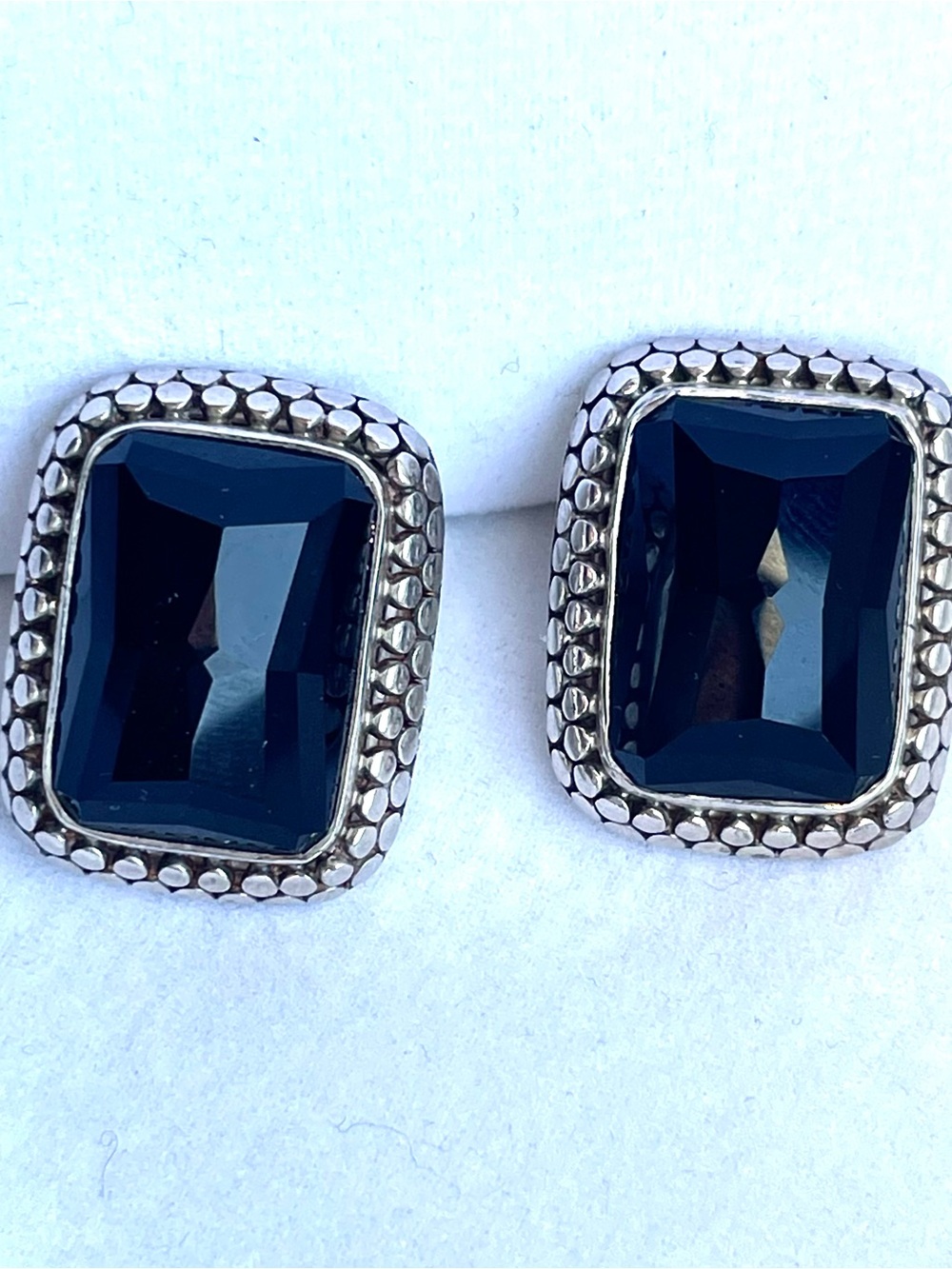 Amy Kahn Russell Sterling Silver and Onyx post Earrings